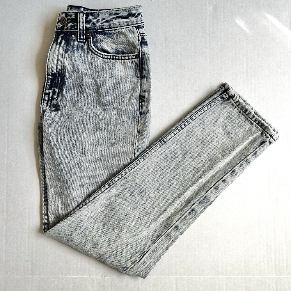Ksubi Women's Slim Pin Jeans Denim Size 25 Distressed Blue Straight Skinny Leg